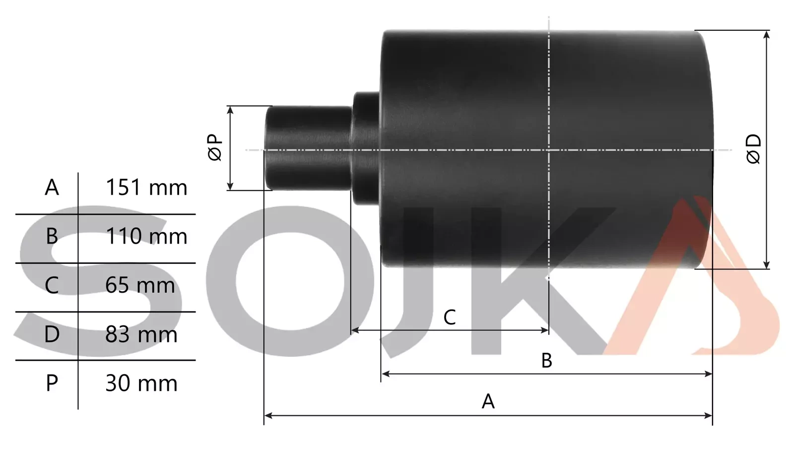 Опорный ролик, верхний HITACHI EX30-2 (9101920)
