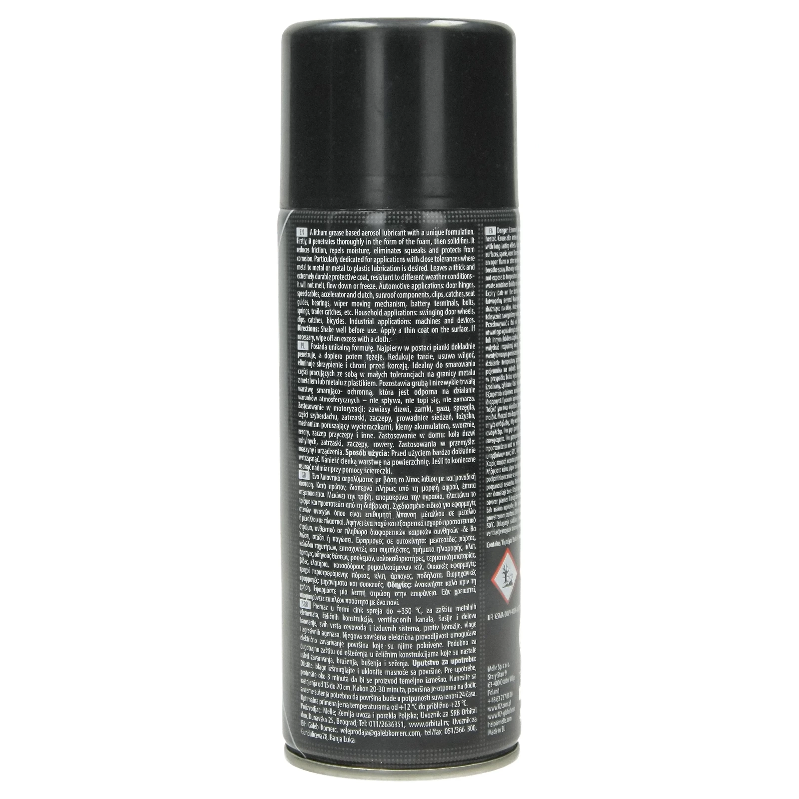 PTFE белый литиевый спрей смазка K2 400ml