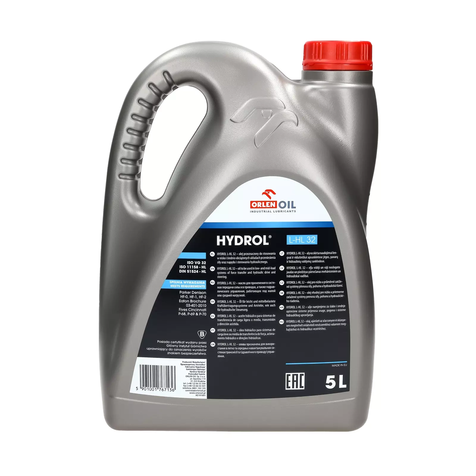 Гидравлическое масло Orlen HYDROL L-HL 32 5L