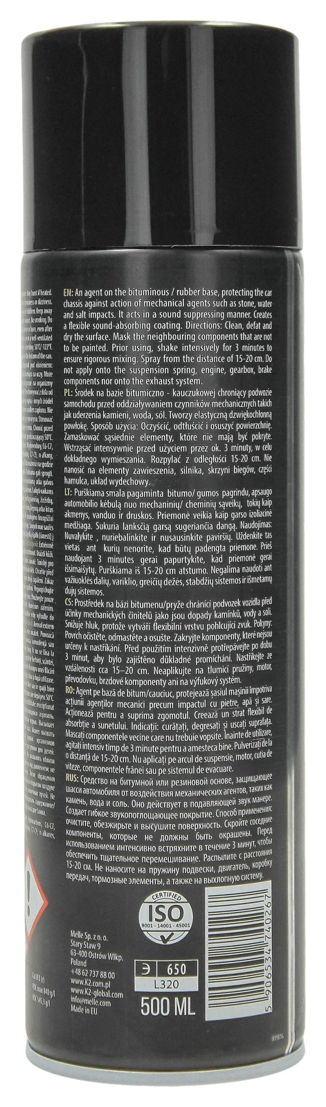 Препарат для технического обслуживания шасси K2 DURABIT 500ml