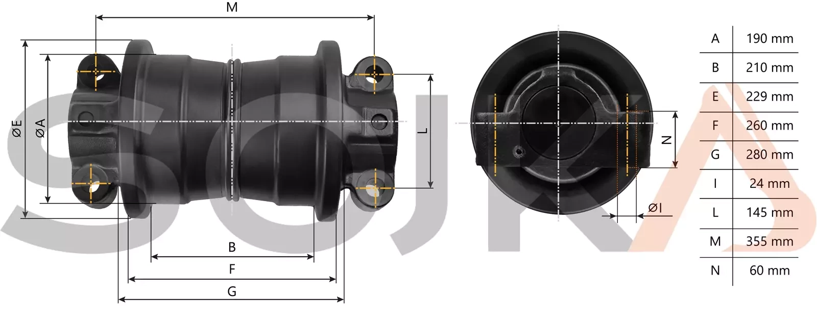 Ходовой ролик VOLVO EC360B