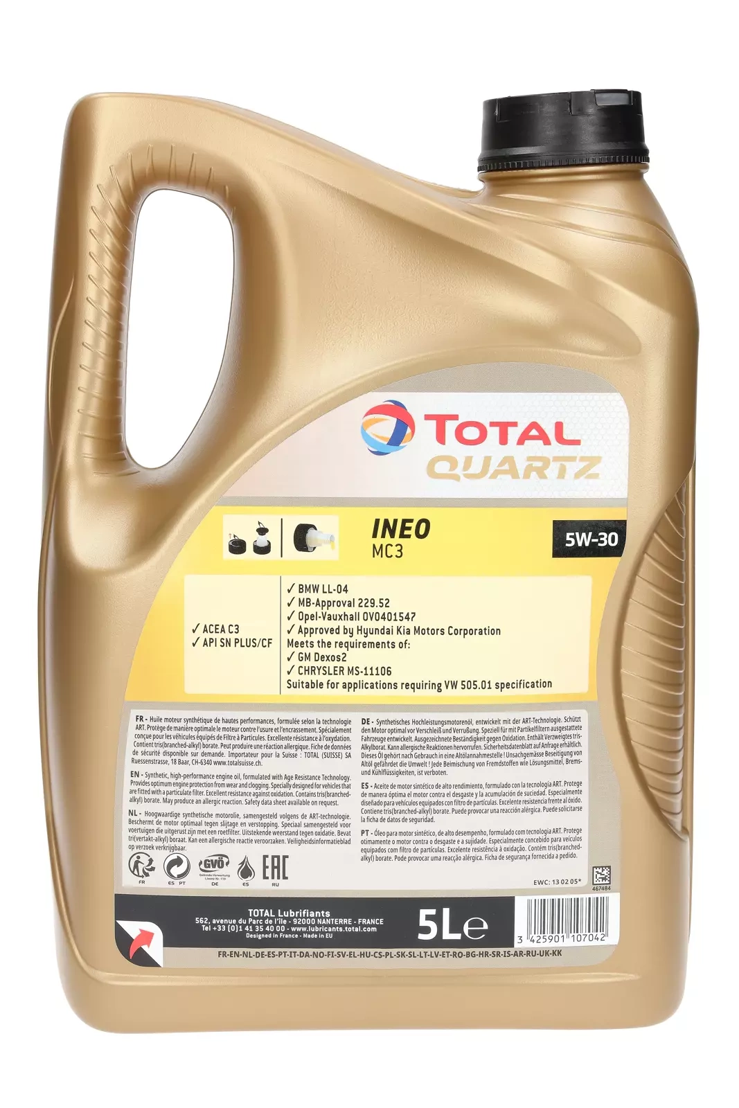 Моторное масло Total Quartz Ineo MC3 5W-30 5L