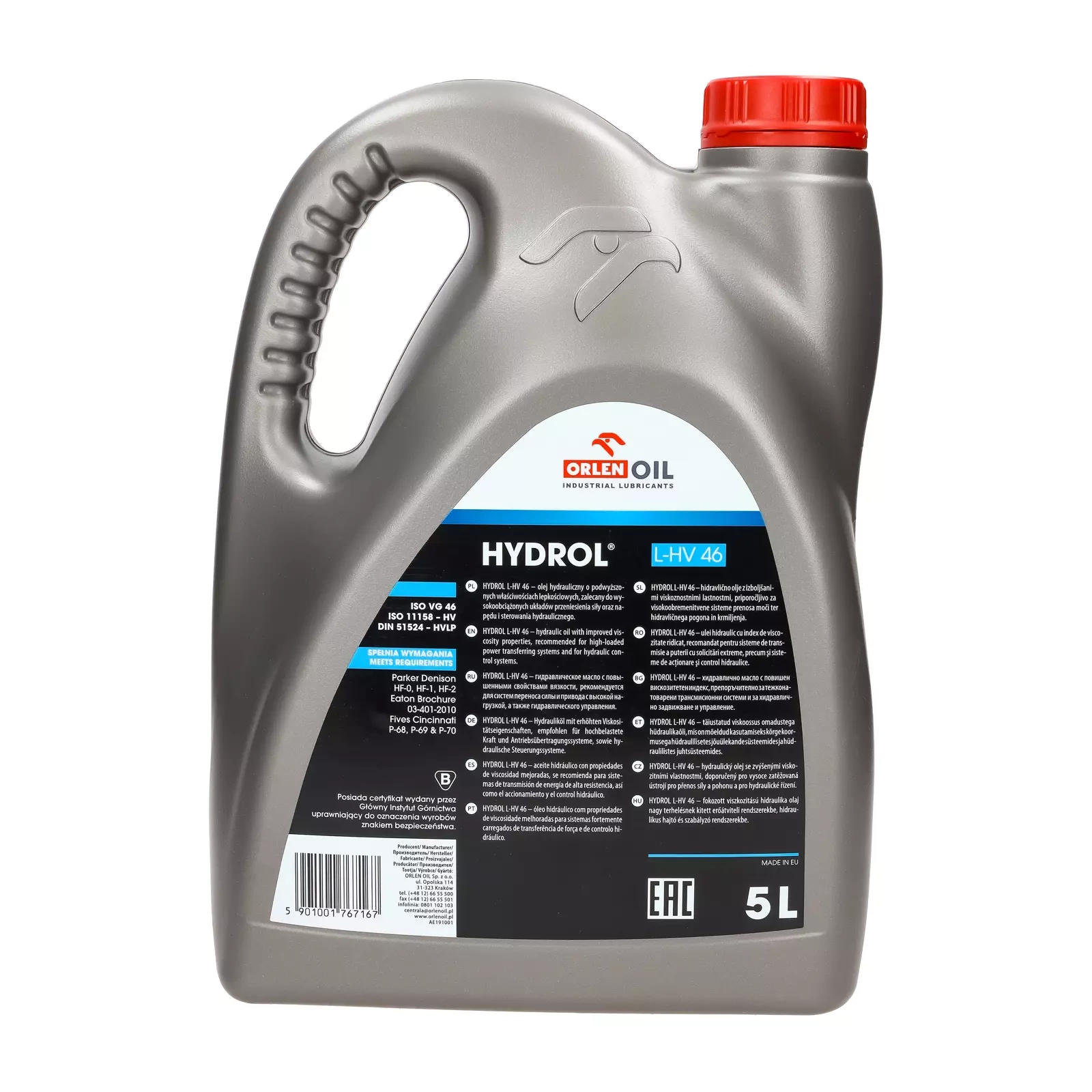Гидравлическое масло Orlen HYDROL L-HV 46 5L