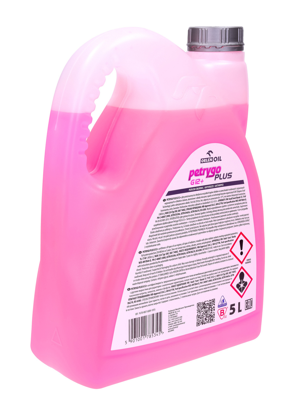 Охлаждающая жидкость Orlen PETRYGO PLUS G12 + 5L