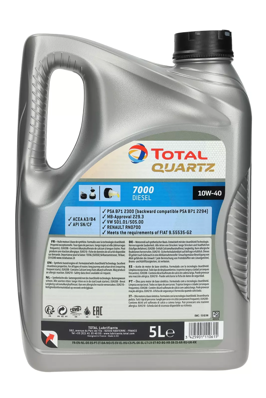 Моторное масло Total Quartz 7000 Diesel 10W-40 5L