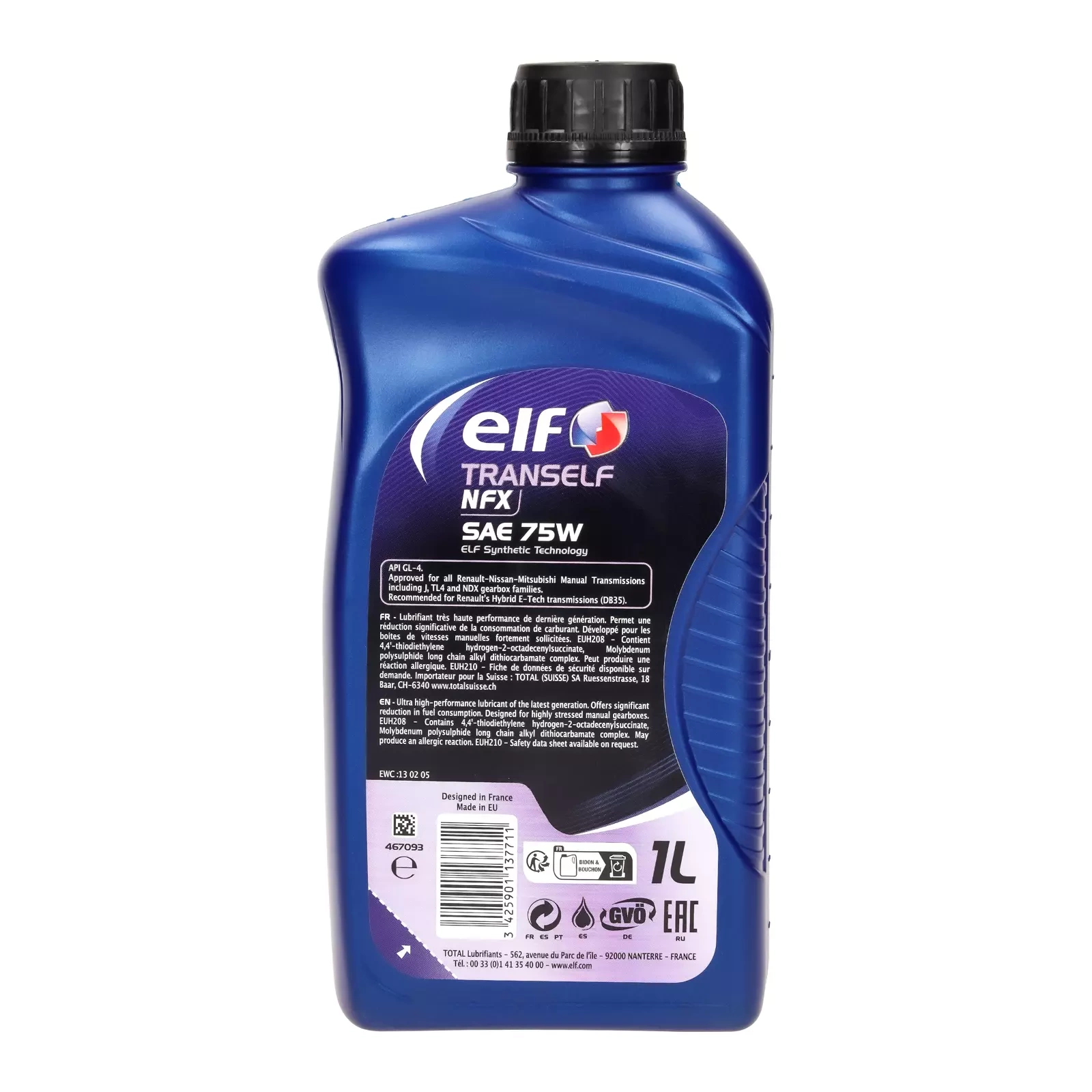 Трансмиссионное масло Elf Tranself NFX SAE 75W 1L