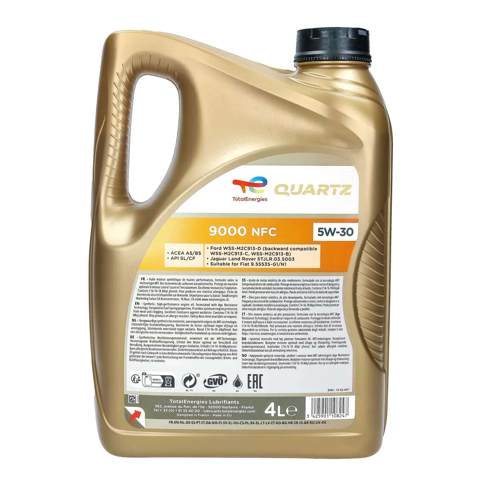 Моторное масло Total 9000 Future NFC 5W-30-4L