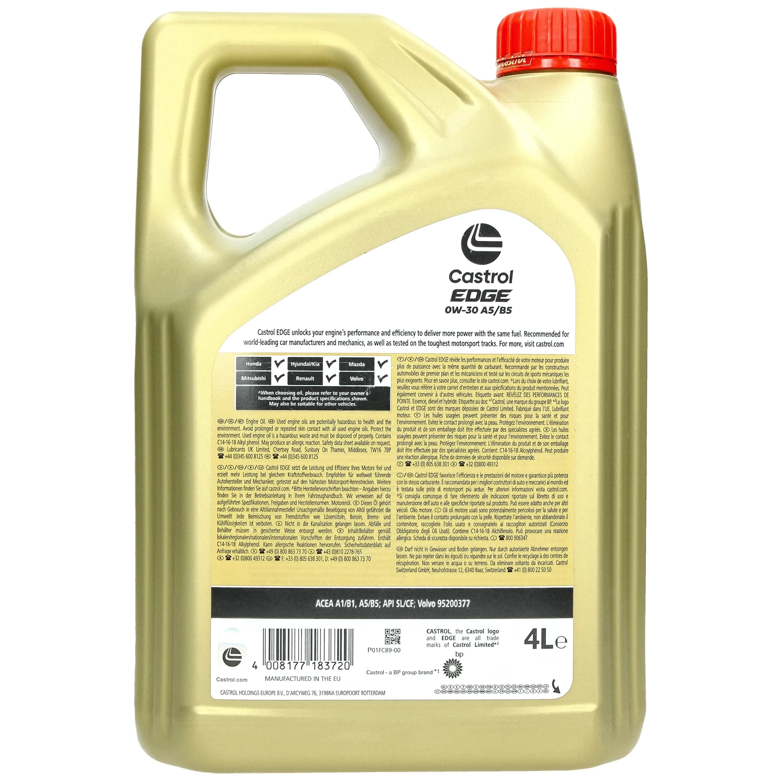Моторное масло Castrol Edge 0W-30 A5 / B5 4L