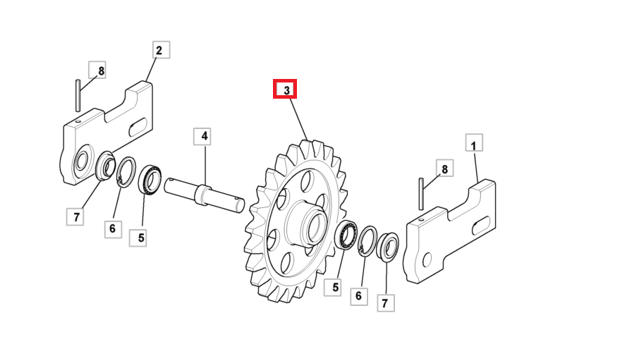 НАТЯЖНОЕ КОЛЕСО JCB 8014 8016 8018 8020