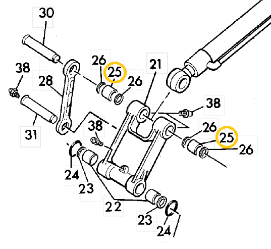 ВЕРХНЯЯ ВТУЛКА КОВША JCB JS150 JS160 JS180