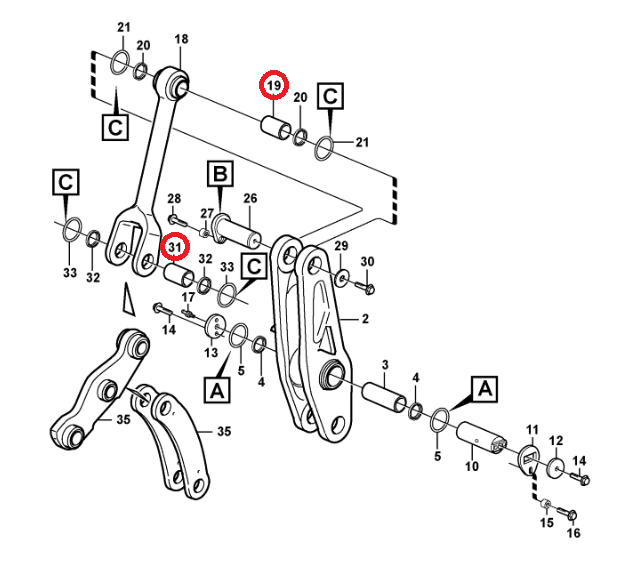 Втулка рычага и привода ковша VOLVO 11020802 100X110X140