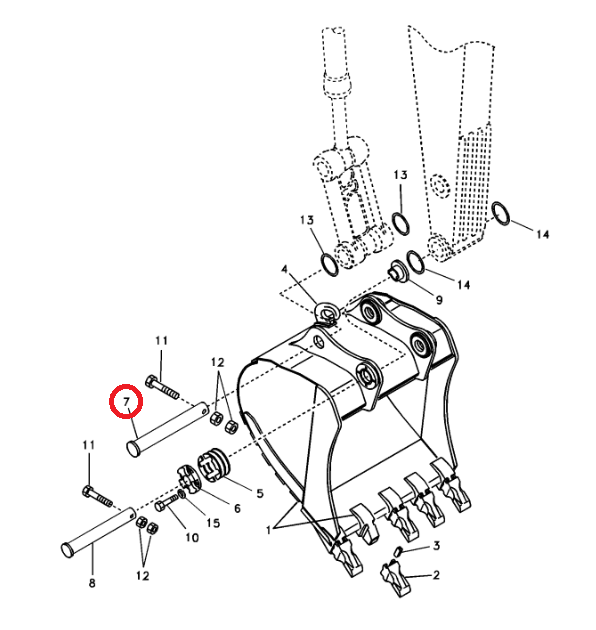 Штифт подвески ковша VOLVO EC 14508374 100x670