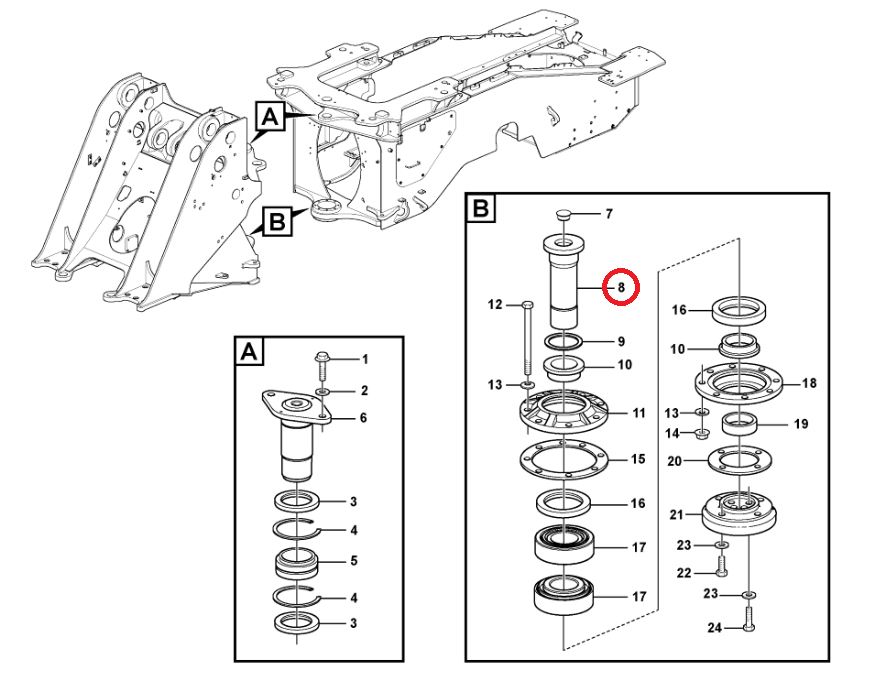 Нижний штифт соединителя рамы VOLVO 16614330 80x235
