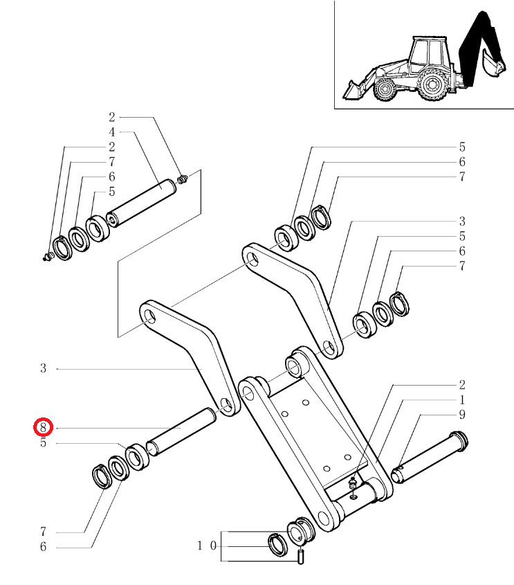 Штифт муфты ковша CASE NH 85813469 45x275