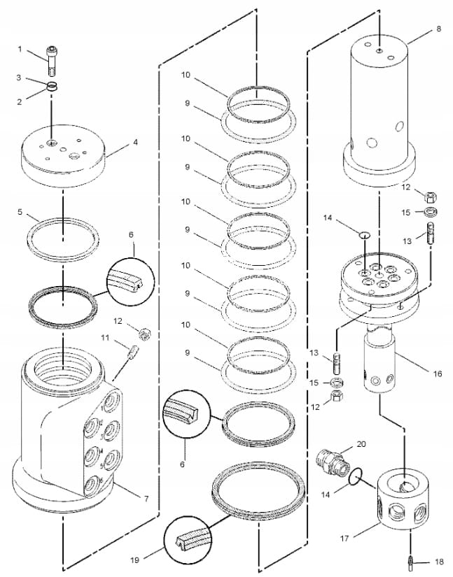 KPL УПЛОТНЕНИЯ КОЛОННЫ ВРАЩЕНИЯ CAT M322C M316C M318C 2922771 8U5852 СЕРВИС