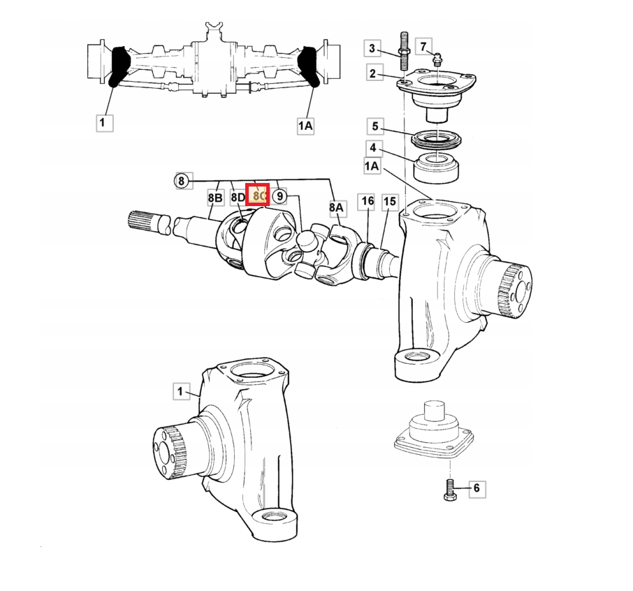 КОРЗИНА ПОЛУОСИ 35/93 JCB 3CX 4CX FASTRAC