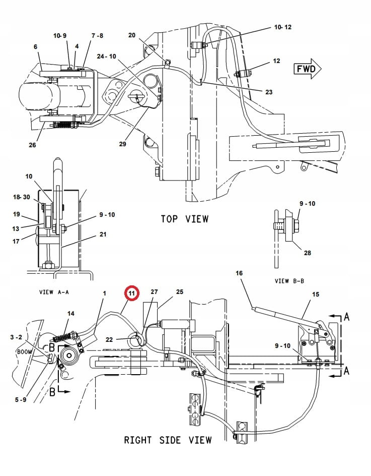 ТРОС БЛОКИРОВКИ РУКИ CAT 428 B C