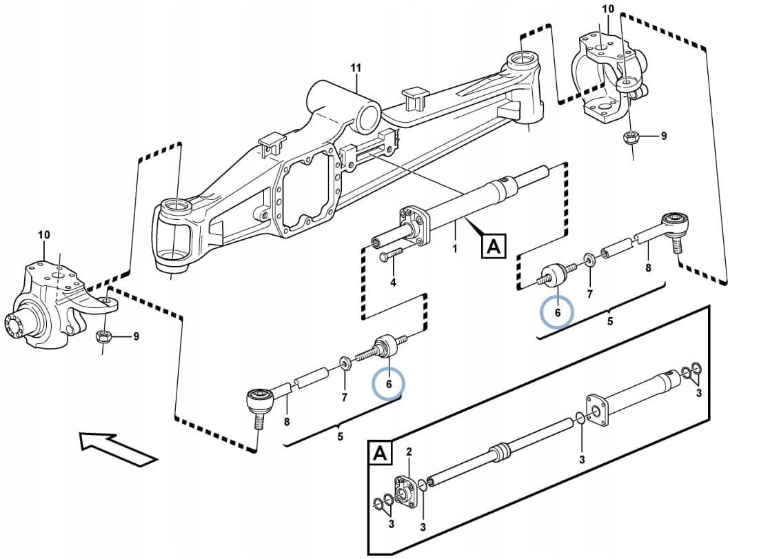 НАКОНЕЧНИК РУЧКИ KOMATSU WB 91 93 97 FABBRO