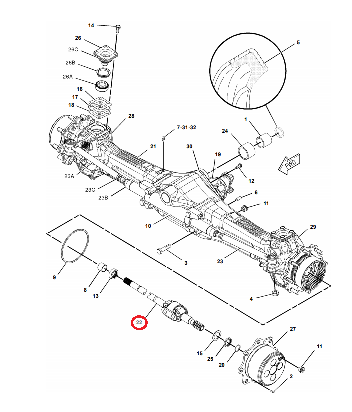 ПОЛУОСЬ В СБОРЕ CAT 428D2 428E