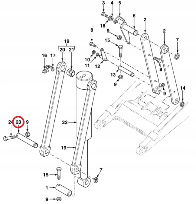 Штифт переднего ковша TEREX 50x288