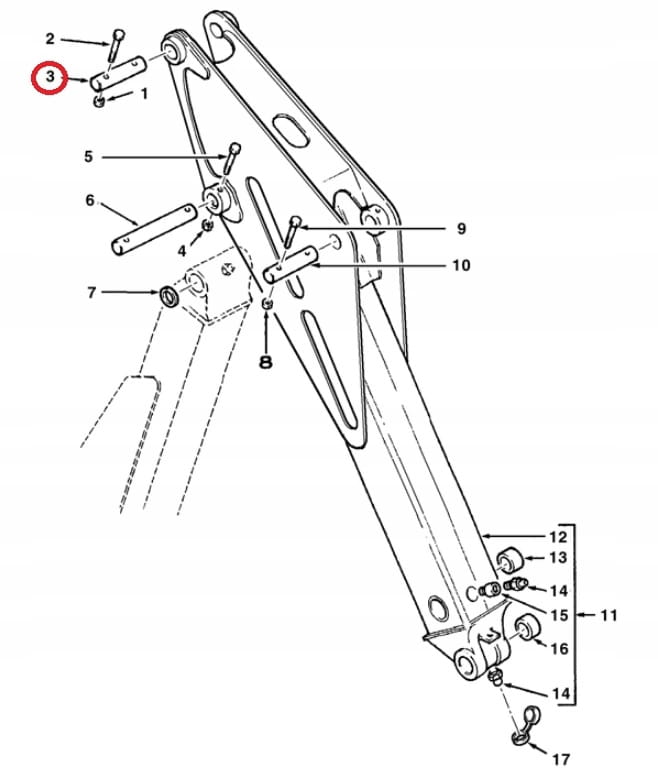 Штифт заднего ковша TEREX 760 860 960 45x310