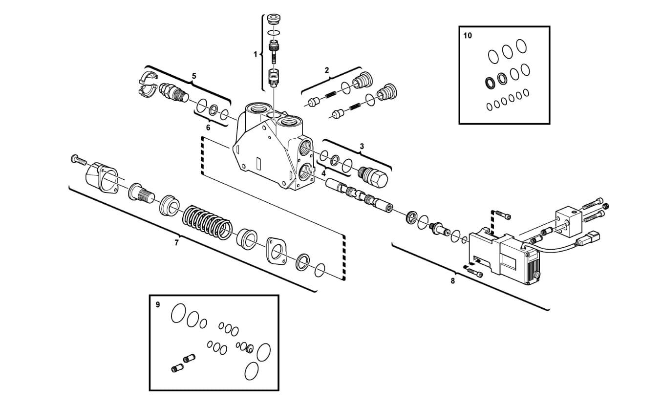 УПЛОТНЕНИЯ РАСПРЕДЕЛИТЕЛЯ VOLVO BL 60 61 70 71