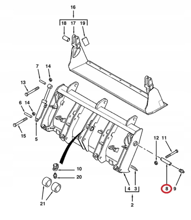 Штифт переднего ковша TEREX 760 860 45x210