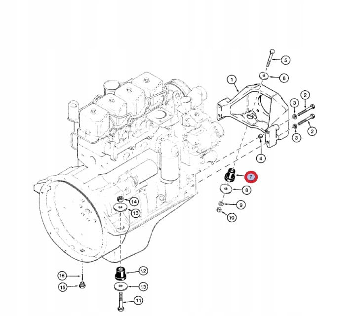 ПОДУШКА ДВИГАТЕЛЯ CASE 580SK 580K