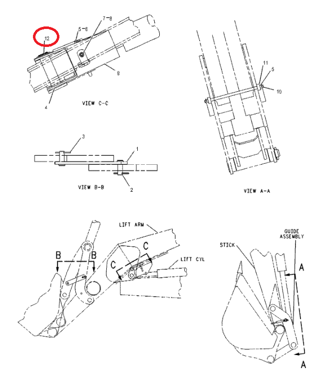 Рычаг подъема CAT 416B 9R1100 40X155
