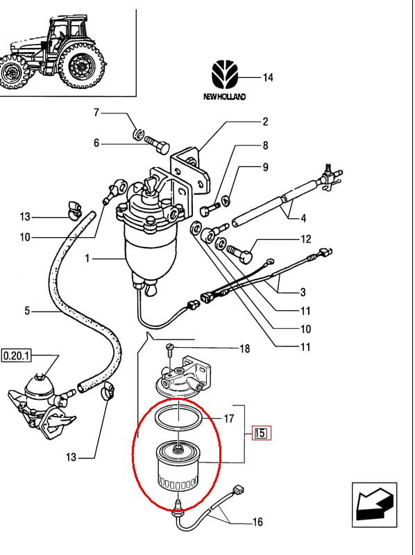 ФИЛЬТР ДЛЯ ПАЛИВЫ NEW HOLLAND CASE 84217953 - 1930581