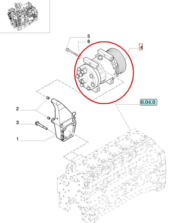 КОМПРЕССОР КОНДИЦИОНЕРА NEW HOLLAND CASE STEYR 48033716 - 87300121 - 87709773