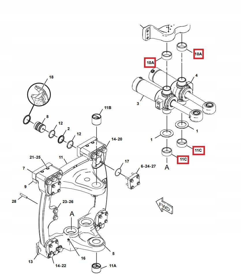 Втулка для саней под привод CAT вращения 70X83X32