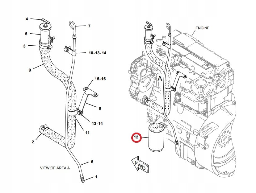 Масляный фильтр JCB 3CX 4CX 1997R - 2005R WIX