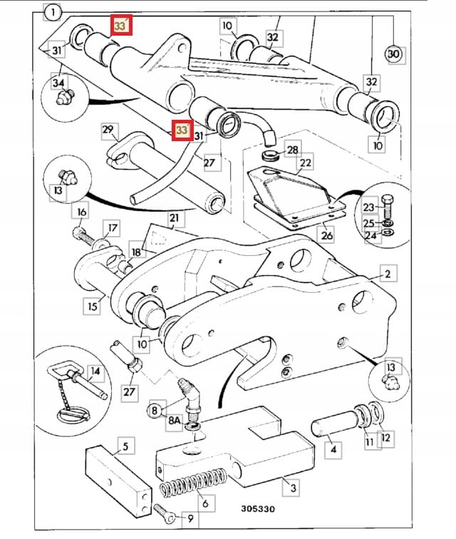 JCB втулка выдвижного рычага 45X55 / 42