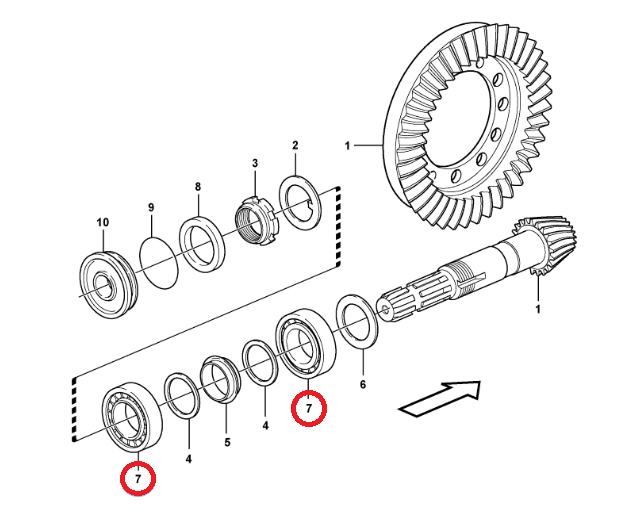 ПОДШИПНИК ВАЛА АТАКИ ПЕРЕДНИЙ МОСТ VOLVO