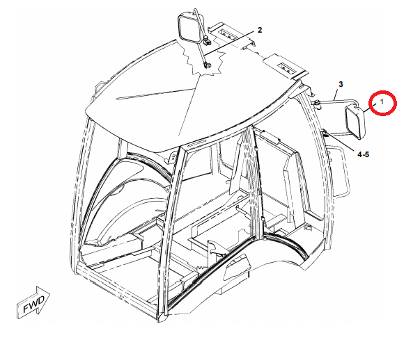 ЗЕРКАЛЬНОЕ СТЕКЛО CAT 432F TH330B TH62 1800448