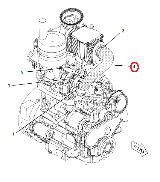ШЛАНГ ФИЛЬТР-ТУРБИНА CAT 428E 444E 2842917