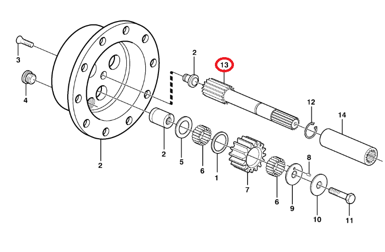 РОЛИК СПУТНИКОВОГО МОСТА СЗАДИ KOMATSU WB93 WB97