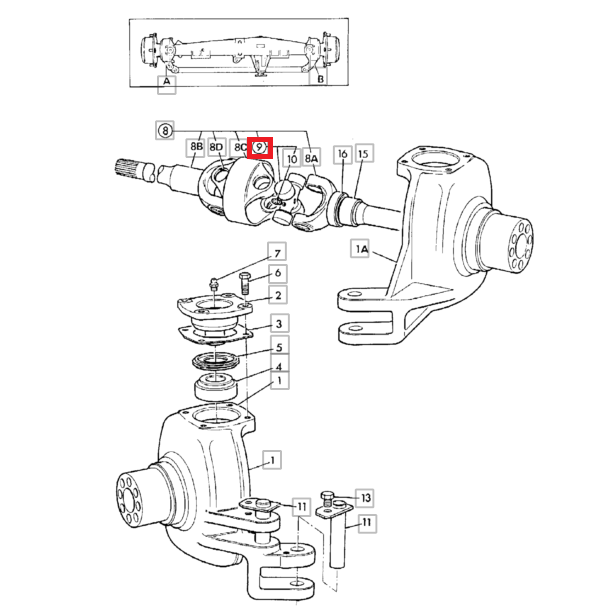 Крест 30, 18X92 мм полуось JCB 3CX 4CX 914/60215