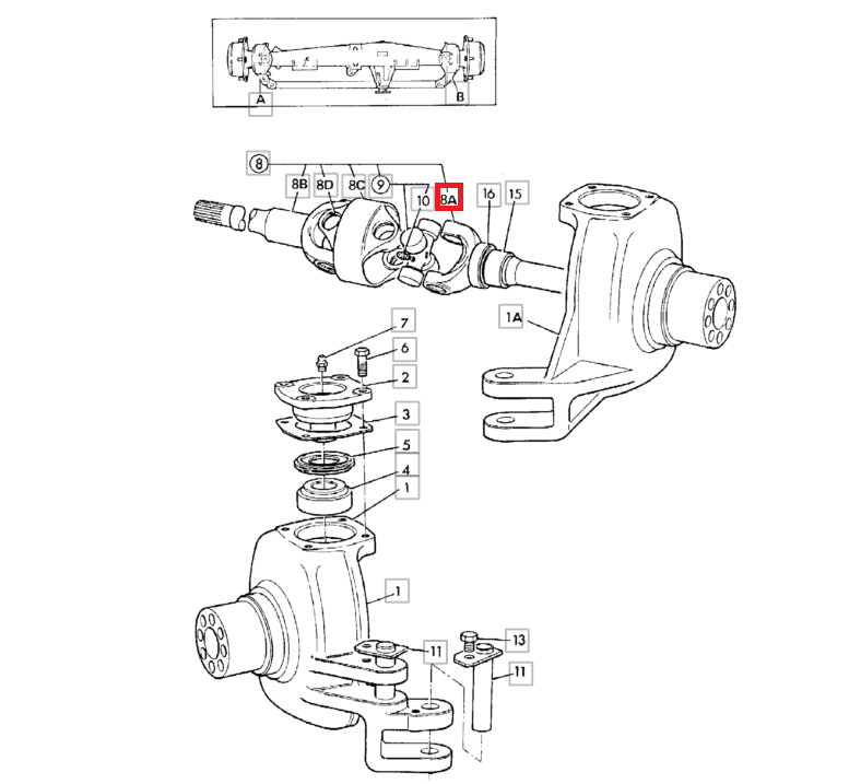 Полуось короткий JCB 3CX 4CX 914/87801 L-244MM