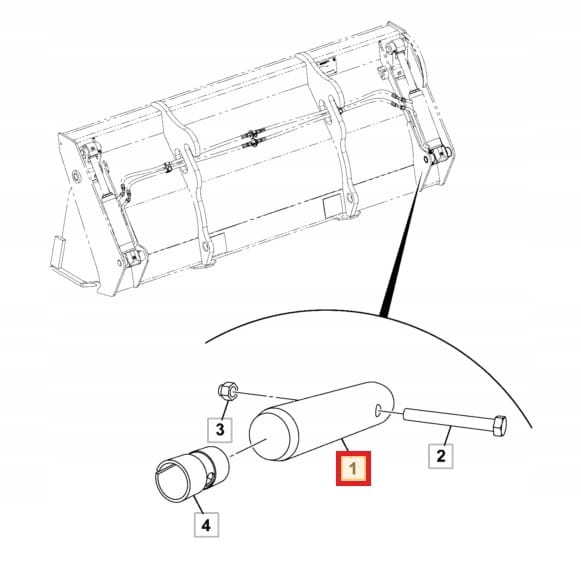 Штифт привода ковша JCB передний нижний 38X200 811/90485