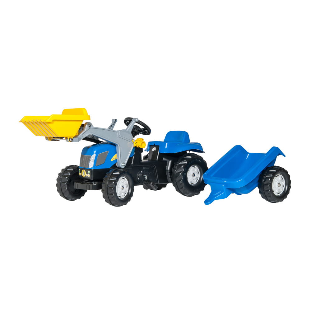 ДЕТСКИЙ ПЕДАЛЬНЫЙ ТРАКТОР NEW HOLLAND С ПРИЦЕПОМ И ПОГРУЗЧИКОМ ROLLY TOYS 023929