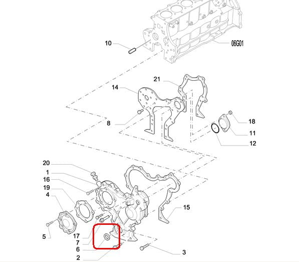 УПЛОТНИТЕЛЬ КОЛЕНЧАТОГО ВАЛА ПЕРЕДНИЙ NEW HOLLAND CASE 87800696-87802755