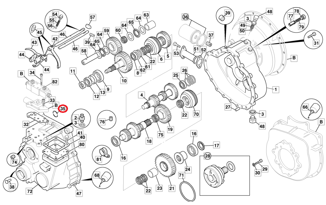 УПЛОТНЕНИЕ КОРОБКИ ПЕРЕДАЧ JCB 828/10222