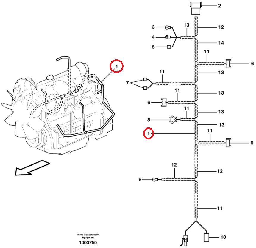 ЖГУТ ПРОВОДОВ ДВИГАТЕЛЯ VOLVO BL60 71 11884504