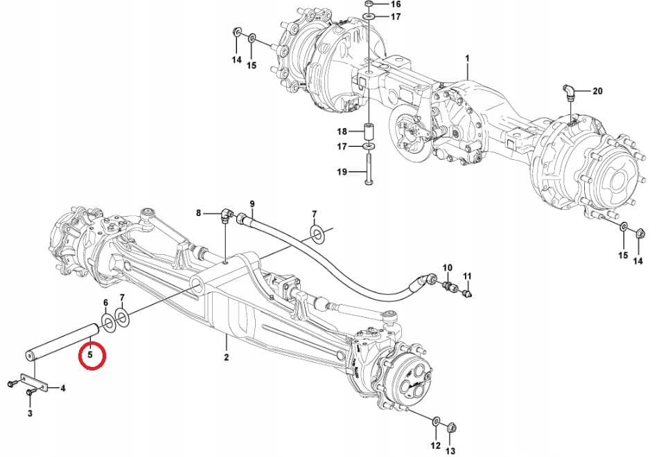 Передний мостовой штифт VOLVO BL60 70 71 50x510