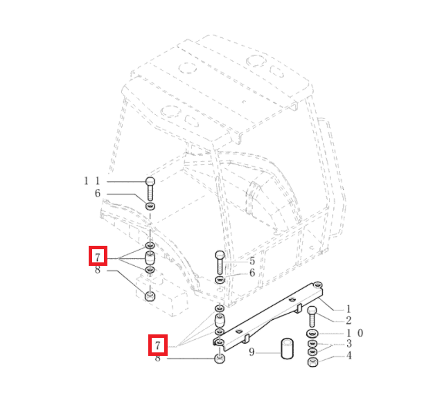 ПОДУШКА КАБИНЫ CASE 580 590 695 SR 695SM 87569589
