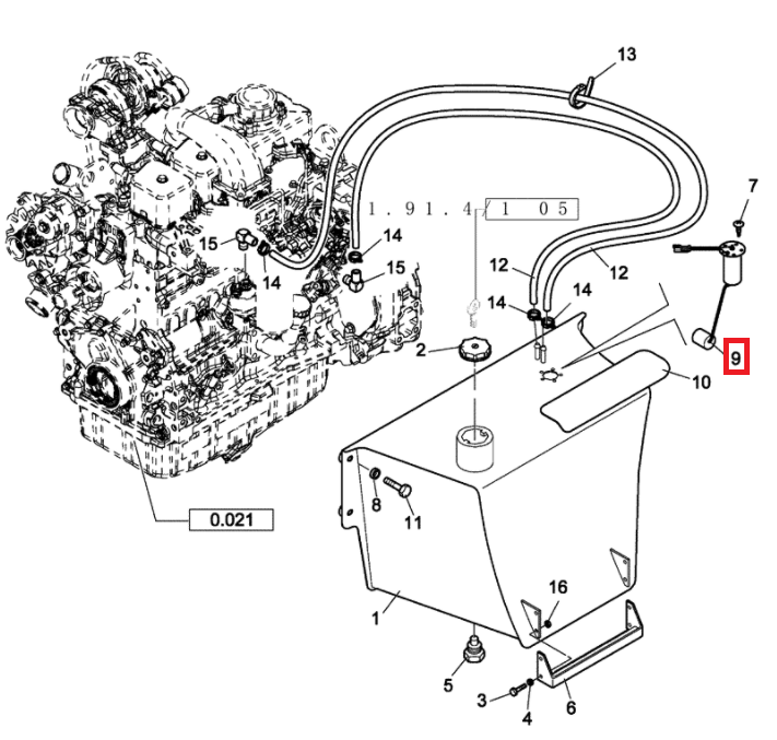 ДАТЧИК УРОВНЯ ТОПЛИВА CASE 580 590 ST SR 87412147