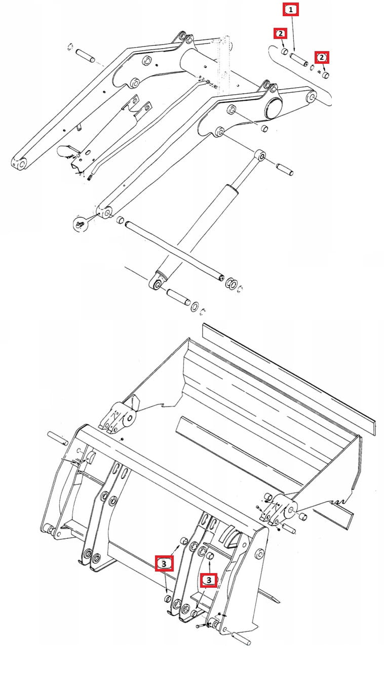 КРЕПЛЕНИЕ ПЕРЕДНЕГО КОВША CASE 580 590 SK SLE SM