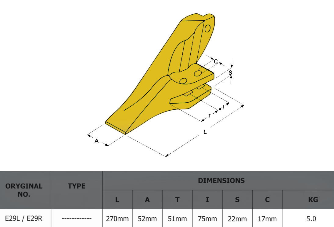 НАБОР ЗУБЬЕВ КОВША 60 СМ CAT